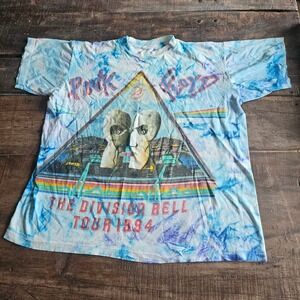Vintage Pink Floyd The‎ Division Bell Tour 1994 Tie Dye Shirt Single Stitch 90s